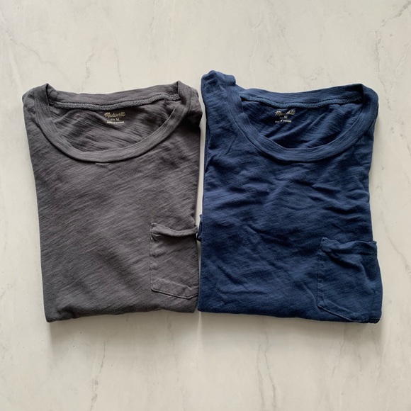 Madewell Tops - Lot of 2 Madewell Cotton Crew Neck Pocket Tees